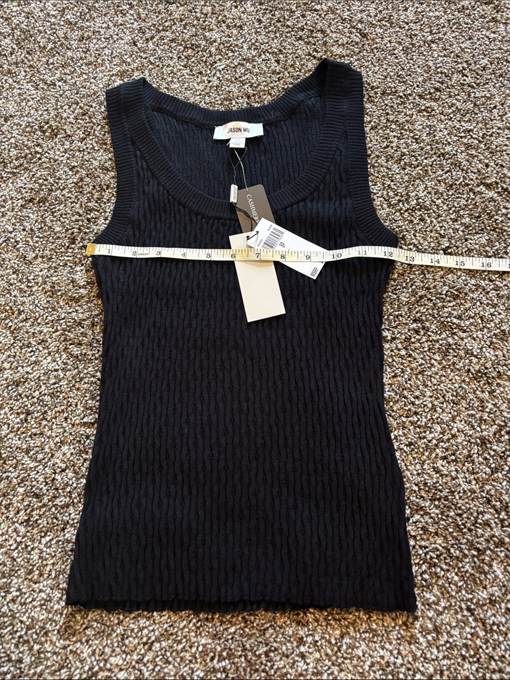 Jason Wu Black Textured Ribbed Tank - Picture 6 of 6